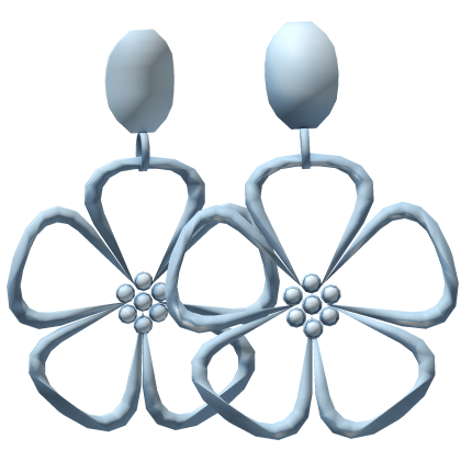 Pastel Blue Flower Earrings  Roblox item