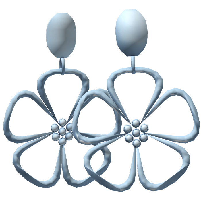 Pastel Blue Flower Earrings 