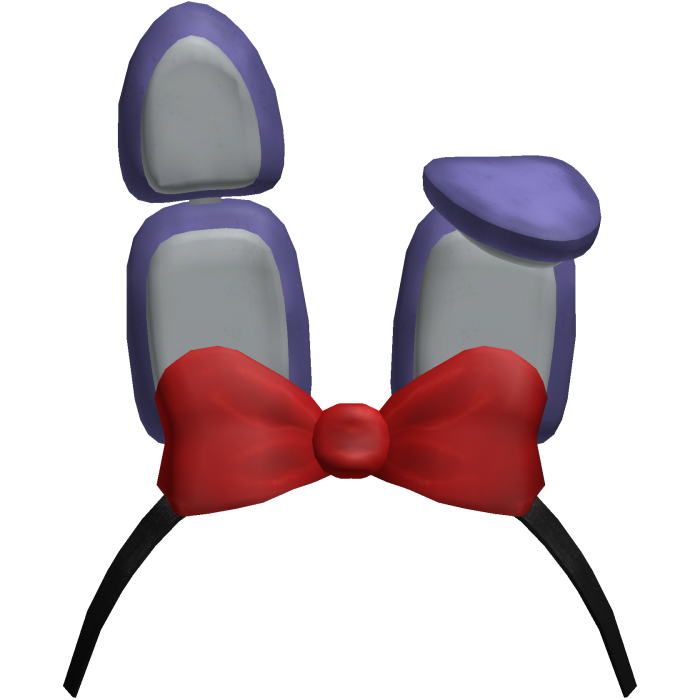 ♡ | animatronic bunny purple headband w red bow