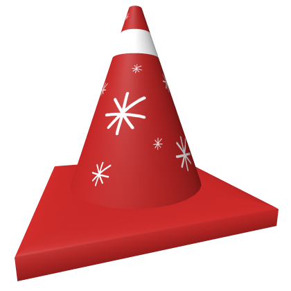Red Snow Christmas Traffic Cone Roblox item