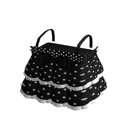 ♡ : cute black polka dot baby doll ruffle dress thumbnail