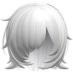Gloomy Girl Bang Covering Messy Bob Hair White