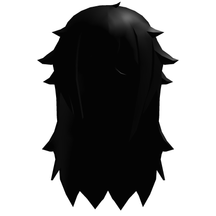 💗Kawaii Low Poly Long Anime Hair Black