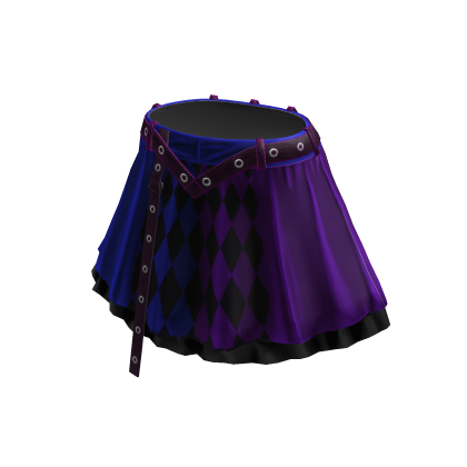 Belted Mini Skirt with Diamond Panel (Purple)