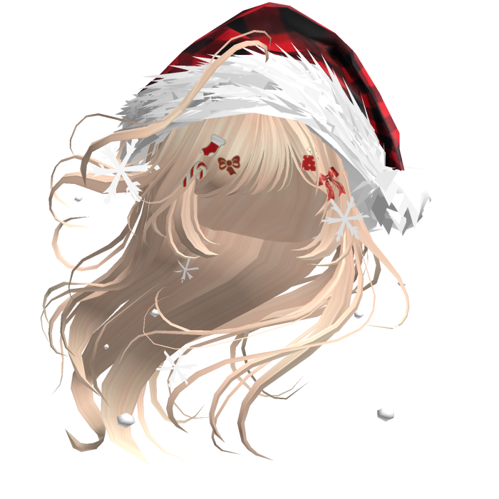 Lush Windy Hair w/Santa Hat (Blonde)