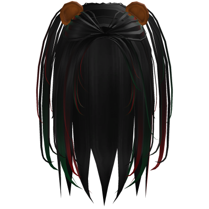 Christmas Long Twintail Bear Ear Black Roblox item