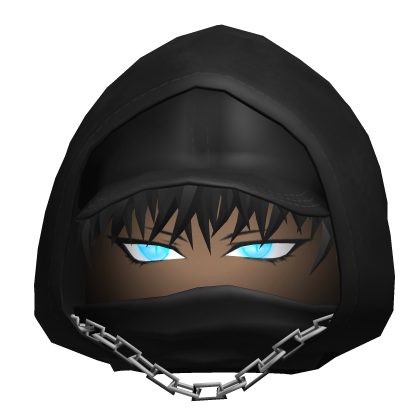 Black Anime Hoodie Blue Glowing Eyes