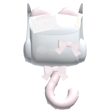 ♡ kawaii blue kitty backpack w pink tail