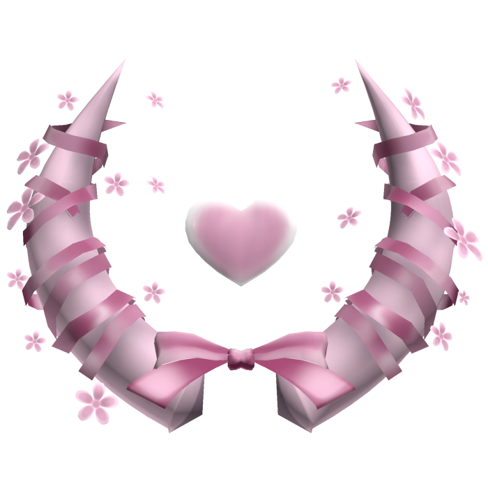 Pink Heart Flower Horns Cute Angel Aura