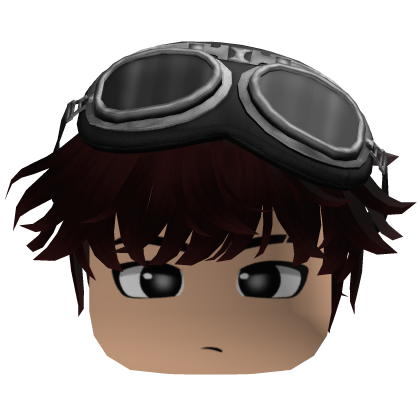 Burgundy Messy Fluffy Hair w/ Y2K Goggles Roblox item