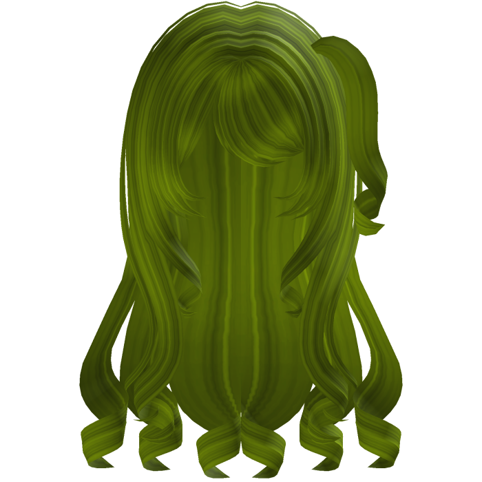 brat green messy girl hair