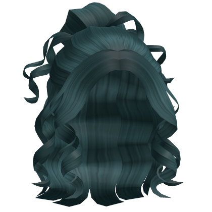 Curly Short Half Up Half Down (Teal) Roblox item
