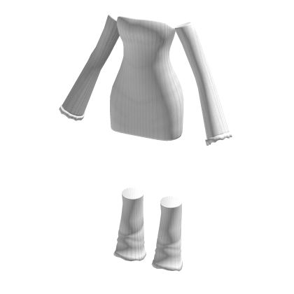 White Knit Dress w/ Legwarmers thumbnail