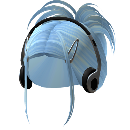 Spikey Updo w/ Y2k Hairclips & Headphones (Blue) Roblox item