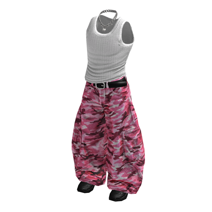 Pink Baggy Camo Streetwear Outfit / 01