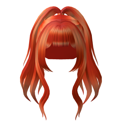 Roblox Item Orange High Anime Ponytail