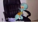 Squidward On a chair.