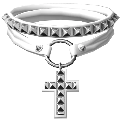 emo stud choker w gothic cross 3.0 white | Roblox Item - Rolimon's