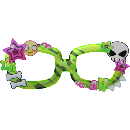 y2k decora neon pink green glasses Roblox item