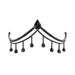 Elegant Silver Tiara With Black Gemstone