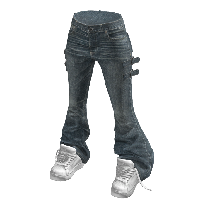 💗 Y2K Bootcut Jeans w/ High-Tops _ Light Blue