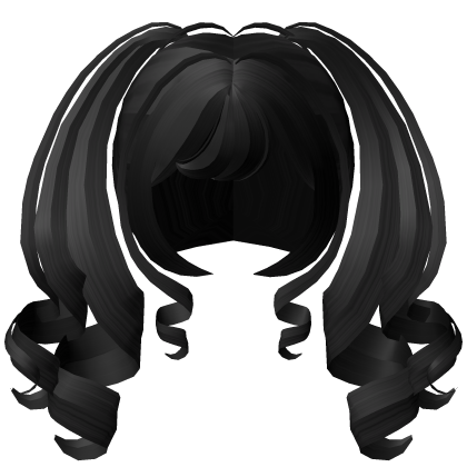 ♡ curly cute big high tweencore pigtails black 