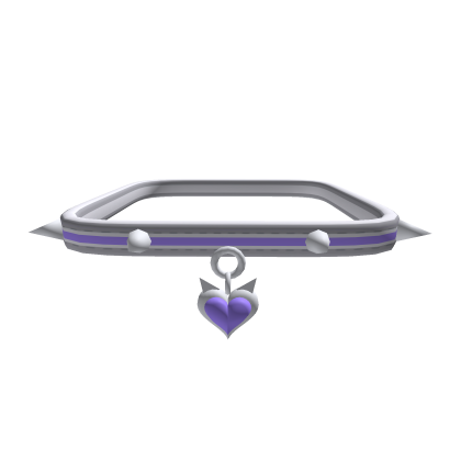 White Emo Kitty Heart Spiked Choker