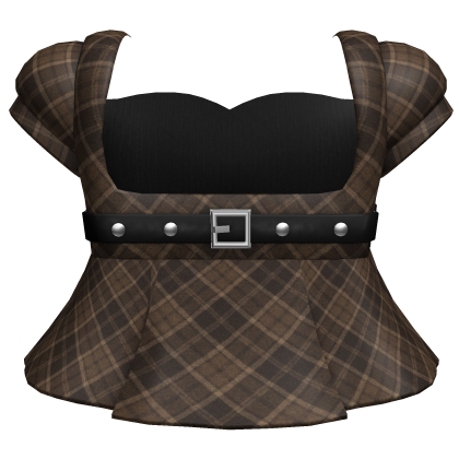 Gothic Punk Brown Plaid Uniform Roblox item
