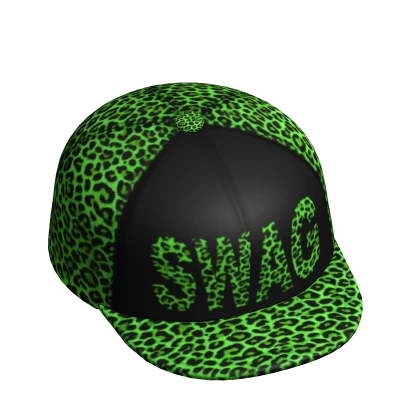2000s Scene Cap SWAG Teal Leo Print Y2K Snapback | Roblox Item