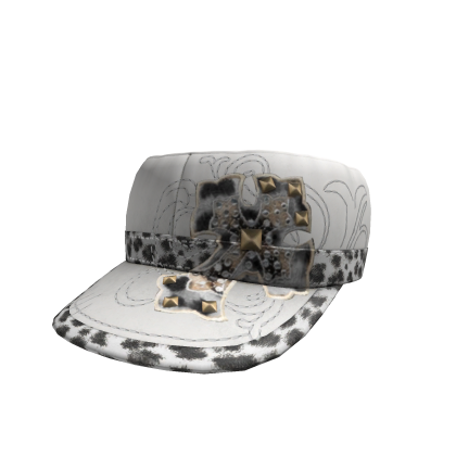 Y2k Leopard Print Cap White