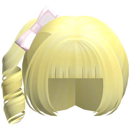yellow kawaii curly side ponytail cutie