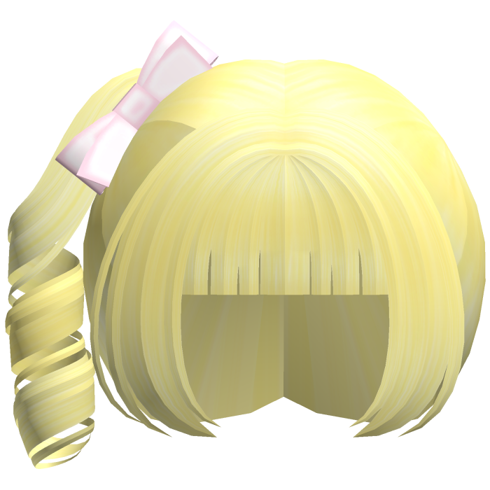 yellow kawaii curly side ponytail cutie