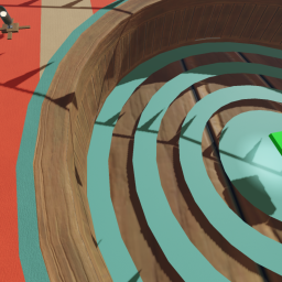 ride a ball to get a bullseye in a carnival