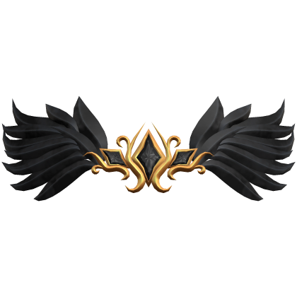 Divine Fallen Angel feather Crown - Black/Gold Roblox item