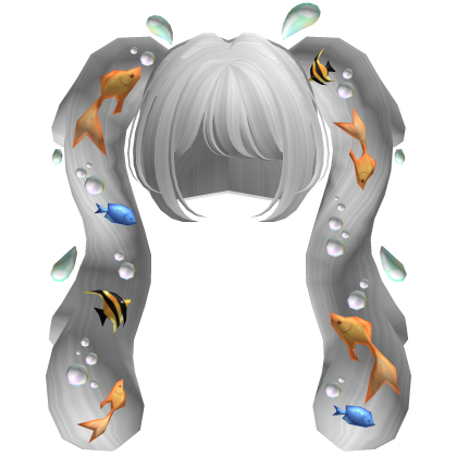 Aquatic Flowing Bubbly Fish Pigtails in Silver