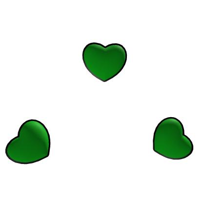 2D Floating Heart Head (Green)