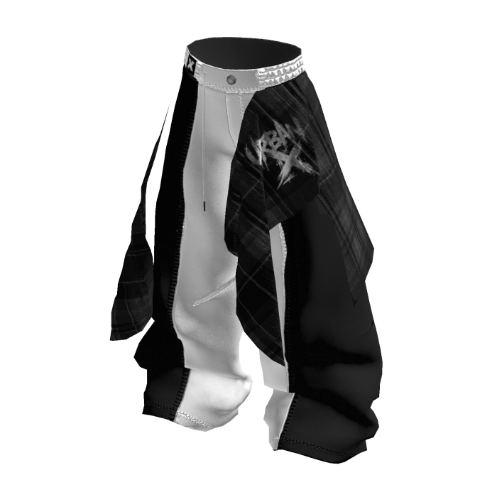 URBAN X Y2K Black White Layered Baggy Pants