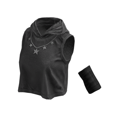 Sleeveless Stylish Hoodie (Grey Black)