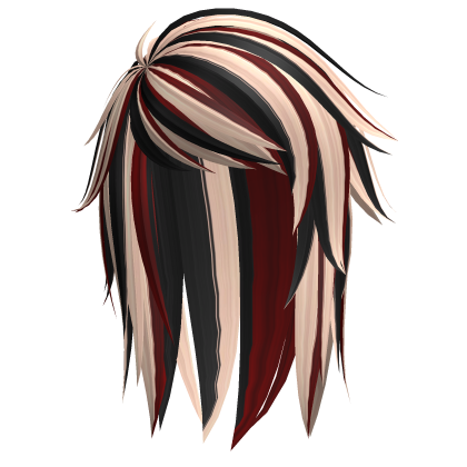 Emo Hair in Red Calico Roblox item