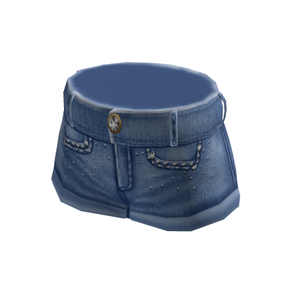 Short Jean Rhinestone Shorts - Mid Blue