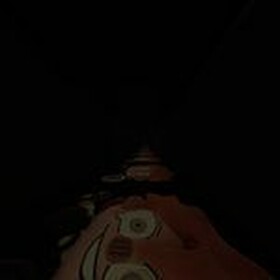 walk down a long rody dead plate hallway
