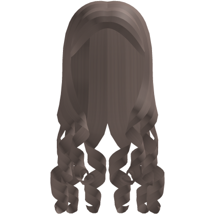 ꒰ ♡ ꒱ long curled hair with hearts in dust brown Roblox item