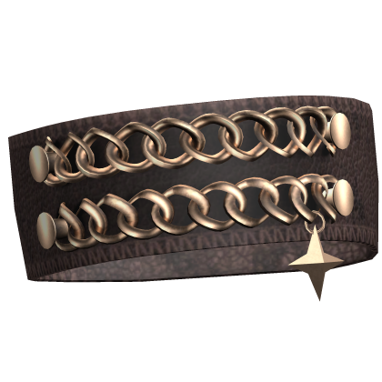 3.0 Brown Y2K Emo Arm Band Bracelet w Chain Star 