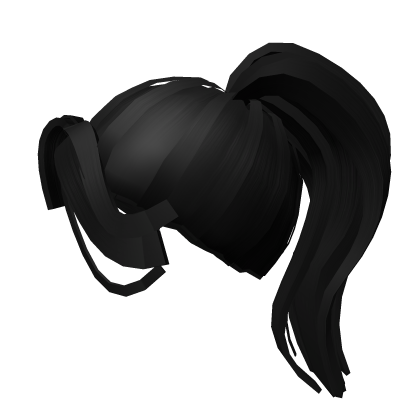 Bacon ponytail hair black Roblox item