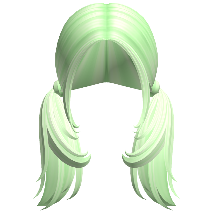 -',ৎ Curly Shaggy Preppy Pigtails in Green