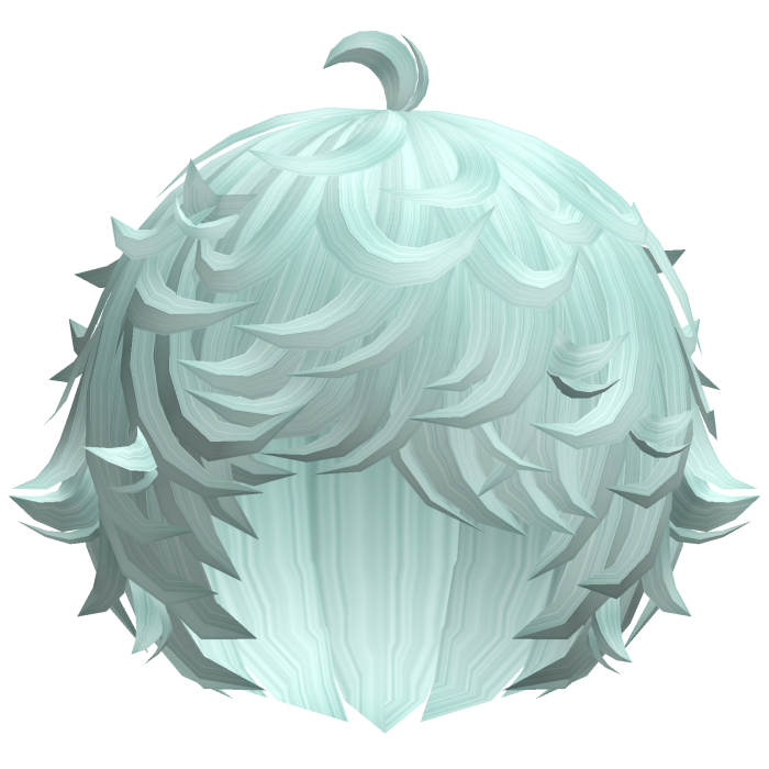 cute cyan kawaii messy lamb curly wavy hair