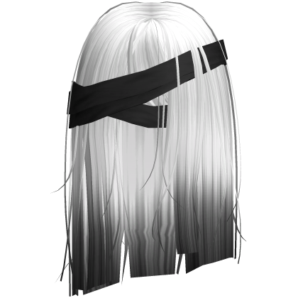 Horror White Black Short Hair w Black Bandages Roblox item