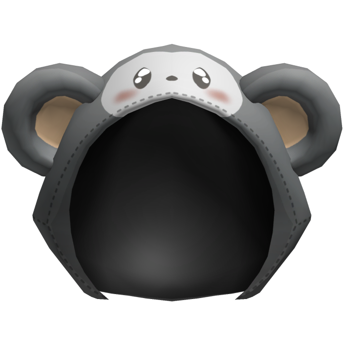 Gray Kawaii Monkey Plush Hood