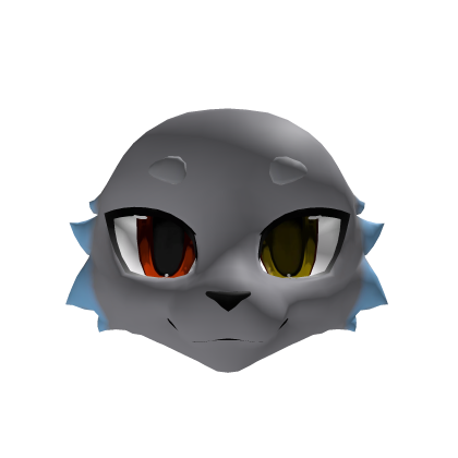 double colored eyes furry head grey and blue Roblox item