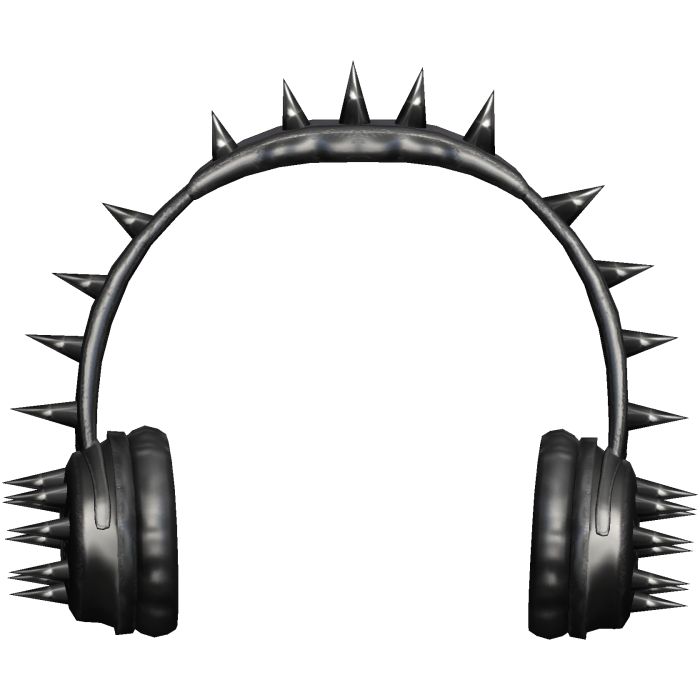 Black Spiky Emo Headphones